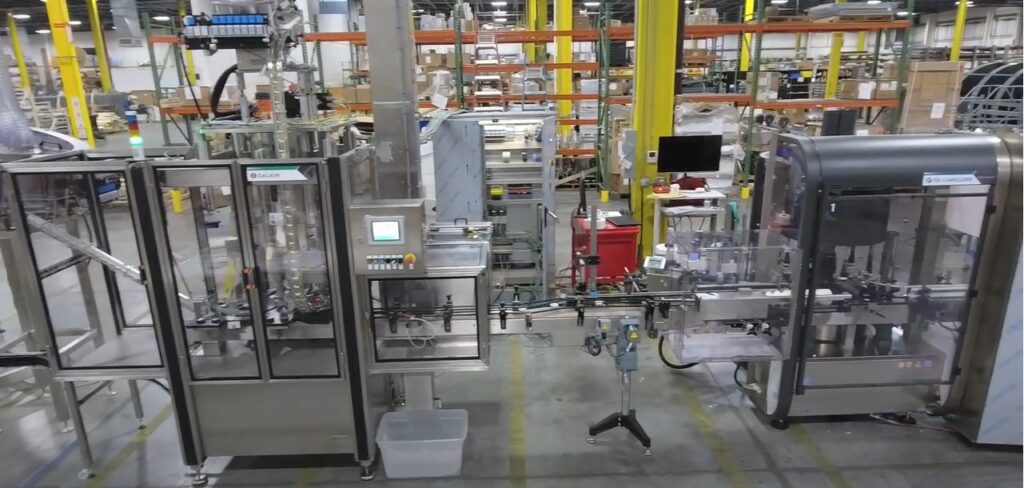 Zalkin capping machine and P.E. Labellers labeling machine.